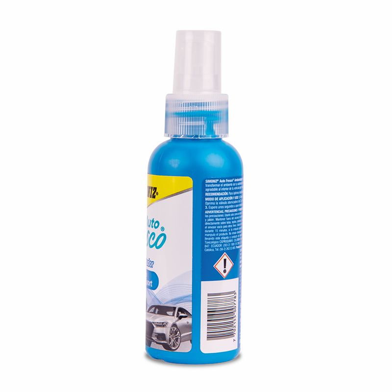 AMBIENTADOR SPRAY SIMONIZ AUTO FRESCO CARRO SPORT 100M COLOR AZUL FRAGANCIA AUTO - Imagen 4