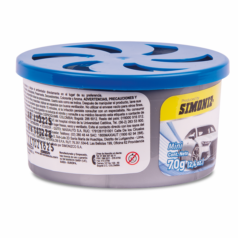 AMBIENTADOR GEL SIMONIZ AUTO FRESCO CARRO NUEVO SPORT 70GR AZUL CARRO NUEVO SPORT - Imagen 4