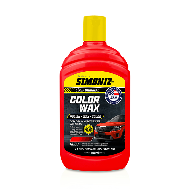 CERA COLOR WAX SIMONIZ CON NANO TECNOLOGÍA ROJO 500ML - Imagen 1